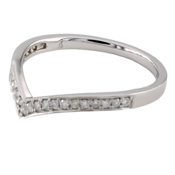 Platinum Diamond Wishbone Ring Size L